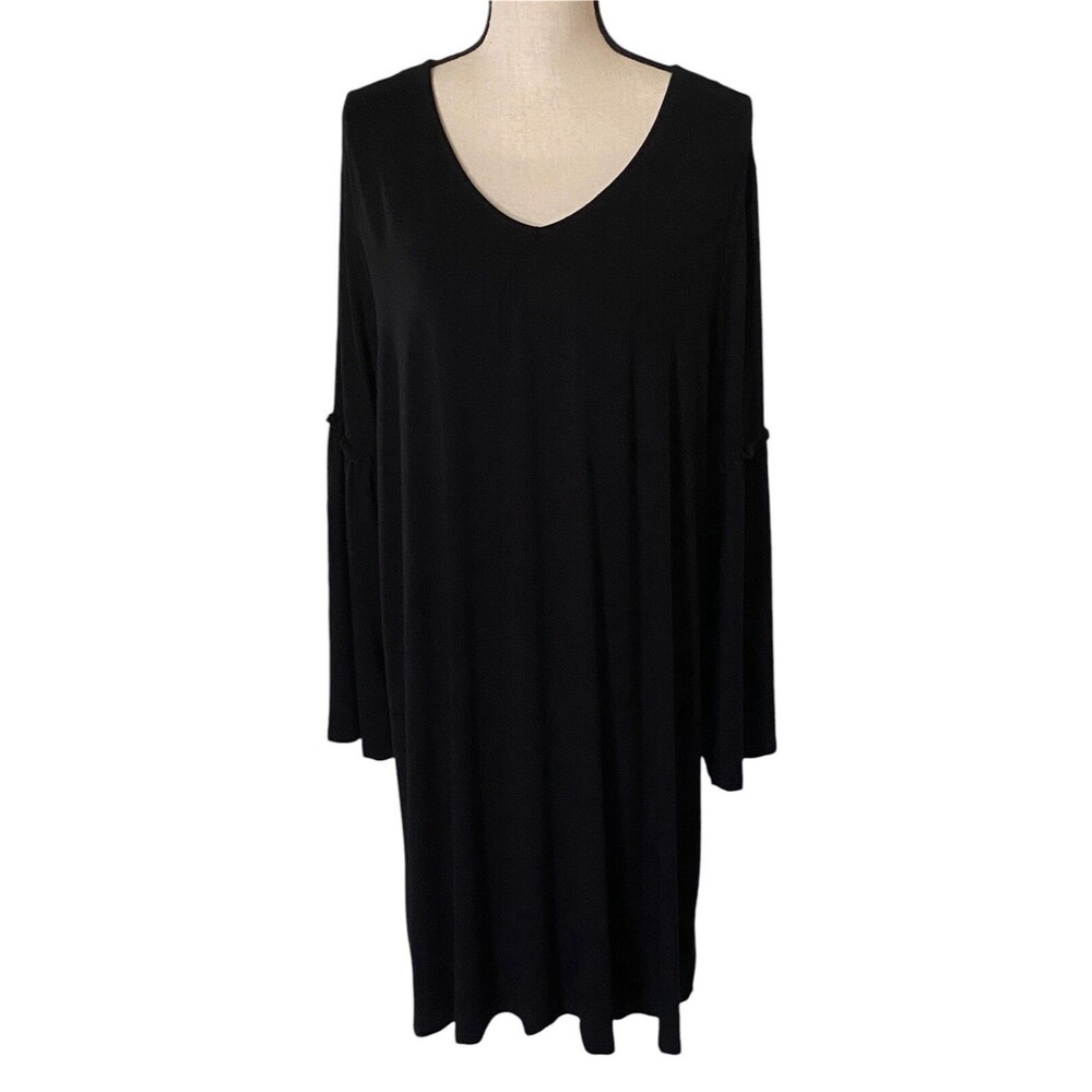 Women's Dress 0X Black Whimseygoth Dark Fairy Grunge Witchy Bell Sleeves